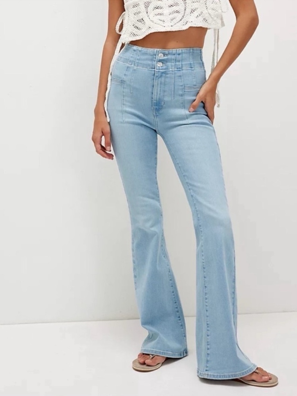 Free People We The Free Jayde Flare Jeans Light Blue 26